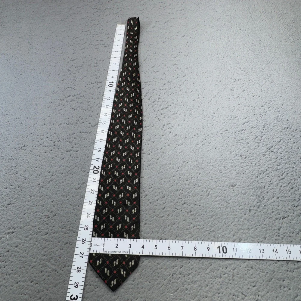 Brioni Tie Black Paisley Neat Geometric Trellis Silk Italy Luxury Designer
